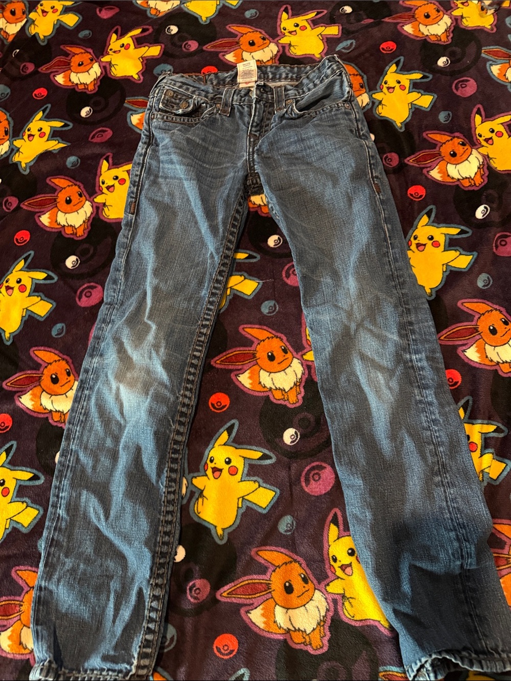 Boys True Religion Skinny Jeans in Blue Denim